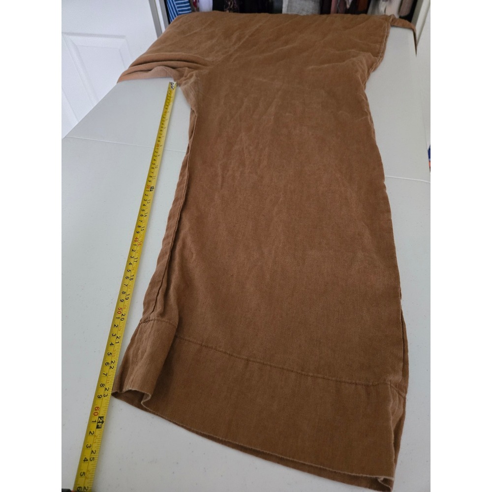 Quince 100% European Linen Square Neck Jumpsuit Brown XL Wide Leg Tie Waist - Picture 8 of 11